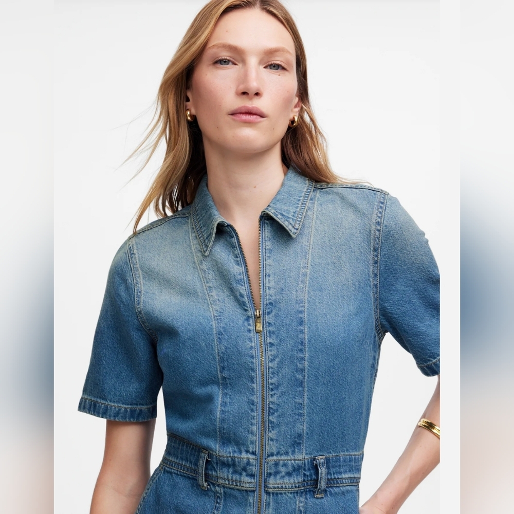 Madewell - Zip-Front Denim Coveralls in Robertson Wash - Size XL - Retail $168